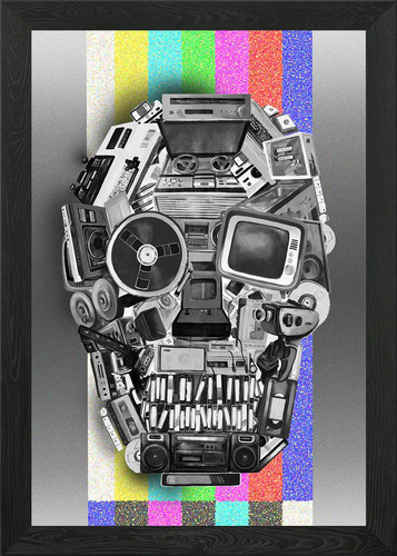 Retro tech totenkopf - retro, 2
