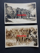 Original 2x Fotos Wehrmacht in Tropenuniform mit Ortsangabe WW2