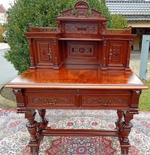 Eleganter Gründerzeit Damensekretär Schreibtisch Nussbaum furniert von ca.1880