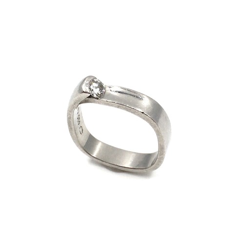 950 platin ring 21ct diamant - 950, 0.21ct