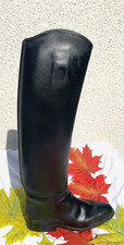 KÖNIGS ECHT LEDER Dressur Reitstiefel komplett Leder gefüttert schwarz Gr. 6,5