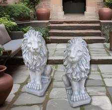 🔶 Löwen Paar Gartenfigur