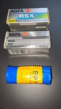 AGFAPAN 400, AGFA RSX 200, KODAC EPY 120, Konvulut schwarz-weiß-Negativfilme
