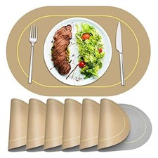 Kunstleder Oval Tischsets Langlebig und Blickfang Tischsets