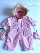 ~OshkosH Mädchen DAUNEN Overall Schneeanzug 6Mo 68/74 Rosa Kapuze+Fäustlinge