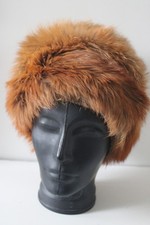 Fuchs PELZKAPPE Pelzmütze Pelzhut Echt-Pelz rotbraun 54,5 cm Unikat