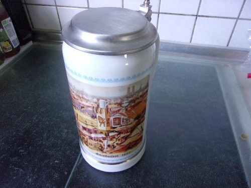 Bierkrug steingut mit - steingut,,