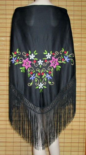 Besticktes schwarz buntes - besticktes, schwarz/buntes