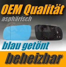 spiegelglas VW GOLF 4 IV PASSAT 3 III LUPO BORA links asphärisch BLAU beheizbar