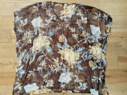 Womens sheer floral kimono - sheer, top