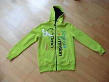 gelbe Sweatjacke Strickjacke Kapuze - Größe 134/140