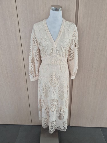 Kleid maje spitze creme beige - kleid,