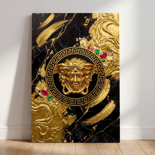 Goldene medusa wandkunst - goldene,