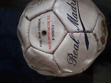 real madrid ball fußball lederball vintage  untetrschriften