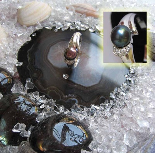Eleganter perlenring damenring - eleganter,