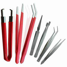 Pinzetten 7er Set versch. Formen für Präzises Arbeiten, Modelbau, Hobby, Basteln