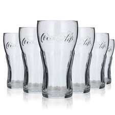 6x Coca Cola Softdrink Glas Kontur 0,3l Coke Gläser Relief Gravur Wave geeicht