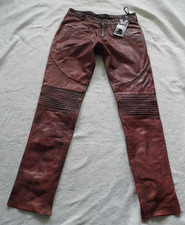 Neue Redskins Lederröhre  Biker Echt-leder Hose Skinny  Slim fit Lederhose Jeans