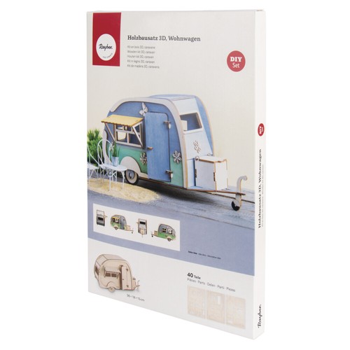 Holzbausatz wohnwagen - 3d,