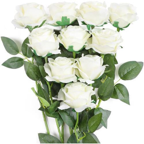 Milchweiß seidenrosen - seidenrosen, 10