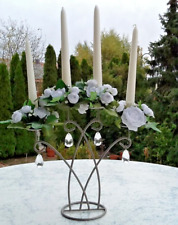 schöner Metall Kerzenständer Leuchter 4 lichtig Höhe 30 cm mit Kerzen & Deko!