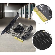 PCI-E zu 6 Ports SATA 3.0 Controller Erweiterungskarte Adapter 6Gbps für PC