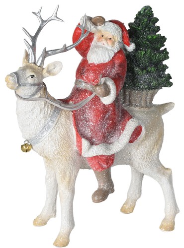 Weihnachtsmann auf rentier - weihnachtsmann,
