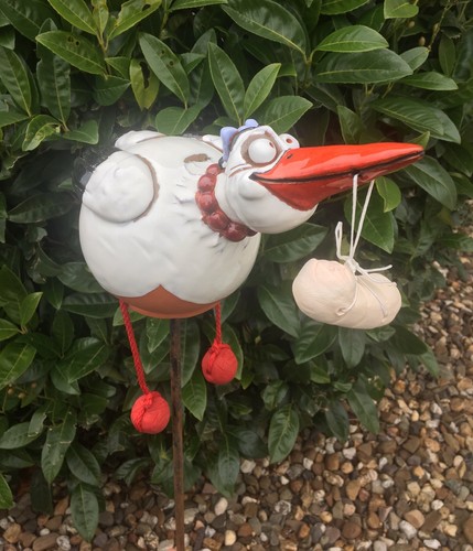 Keramik storch baby - &,