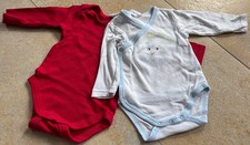 Body Set langarm rot Weiß mit