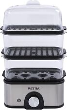 Petra Elektrischer Dampfgarer 3-stufiger kompakter Gemüsedampfer Eierkocher 500W