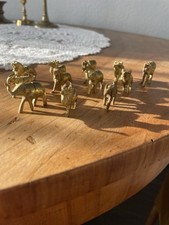 Messing Kartenhalter, alte Tischkartenhalter, 60er, 70er Jahren, 12 Stücke 