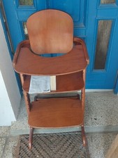 Kinderhochstuhl, braunes Holz,  Geuther