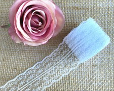 9m x 4,5cm Spitzenband weiß Vintage Hochzeit Spitze Nähen Deko Spitzenborte