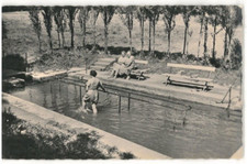 Ansichtskarte Berggießhübel/Sachsen - Blick auf das Wassertretbecken - s/w
