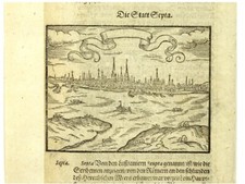 SEPTA   DIE STADT   Original Holzstich aus dem Städtebuch von Saur  ca. 1593