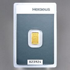 Goldbarren Heraeus  1 - 5 - 10 Gramm 999 Feingold  im Blister mit Zertifkat
