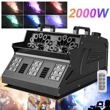 LED 2000W Nebel Seifenblasen Maschine & Fernbedienung RGB DMX Fog Bubble Machine