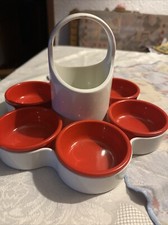 Alte Servierschale Party Snack Set W. Germany Space Age Vintage Rot Beige EMSA