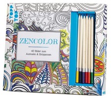 Kreativ-Set Zencolor (Ausmalen für Erwachsene) Buch mit 40 Seiten zum Heraustren
