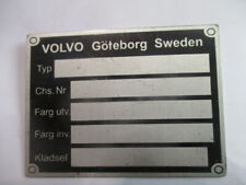 Typenschild Volvo Schild ID-plate S53 Amazon PV 444 544 210 120 122 124 s89