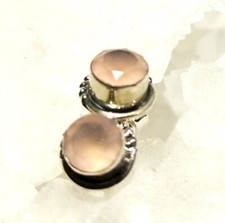 Ohrringe, Ohrstecker mit Rosenquarz, 925er Silber - Rosa - facettiert - Pink