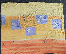 Stoffrest Baumwolle - 70x80cm - gelb bunt gemustert