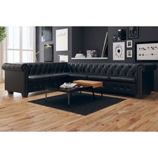 vidaXL Chesterfield Ecksofa Eckcouch Loungesofa Couch Sofa 6-Sitzer Kunstleder