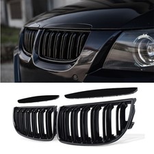 Grill Nieren KüHlergrill Doppelsteg Schwarz Für BMW 3er E90 E91 2004-2008 DE