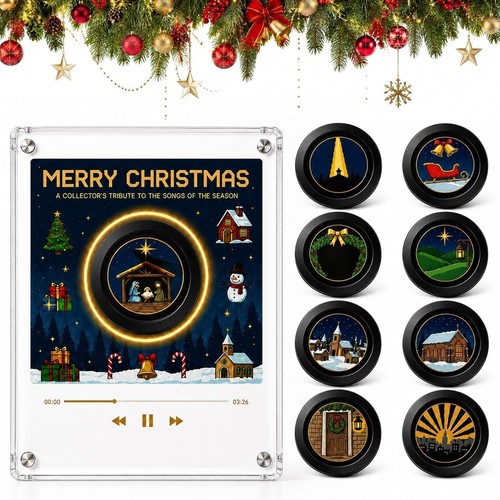 Christmas magnetic mini vinyl - christmas,