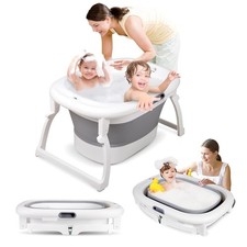 Babybadewanne (0-9 Jahre) Faltbadewanne für Kinder Anti-Rutsch 80x49cm Groß 