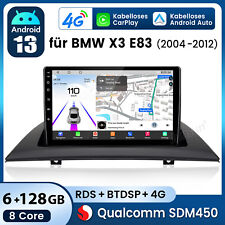 9'' Android 13 Carplay Autoradio GPS Navi WIFI BT SWC KAM Für BMW X3 E83 2004-12