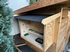 Vogelvoliere mit Glasscheibe Vogelhaus 6 Futterschalen B. 125cm T. 70cm H. 88cm