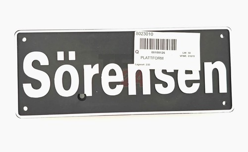 Sörensen plattform schild - sörensen,