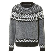 esmara® Damen Pullover Strickpullover mit Wollanteil Norwegerstil Jacquardmuster